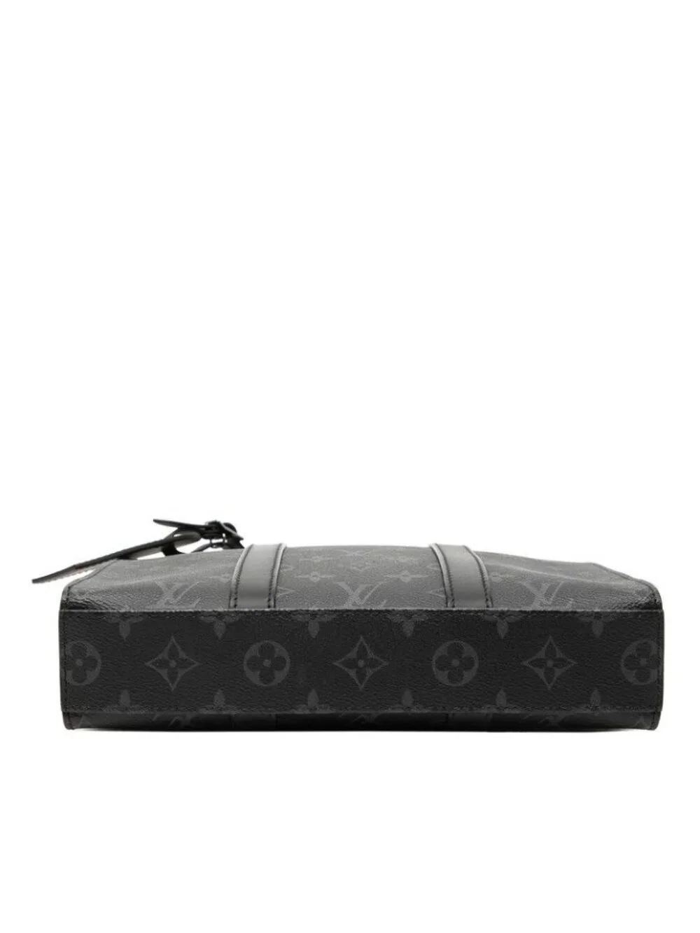Louis Vuitton Monogram Eclipse Sac Plat Cross 2-Way Shoulder Bag Black Leather
